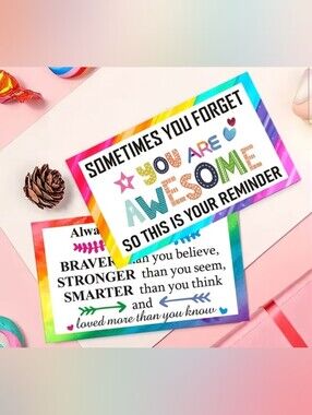 Inspirational 'You Are Awesome' Rainbow Card Qty 100